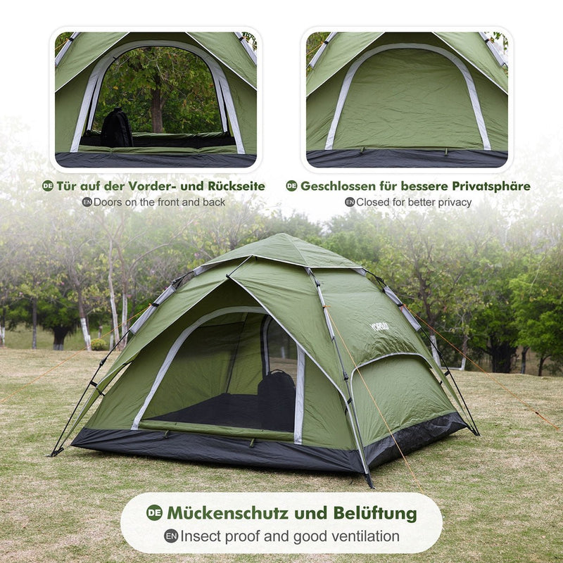 Yorbay Pop - Up - Zelt für 3 - 4 Personen Grasgrün - YB004-S093 - 10 - yorbiy.com
