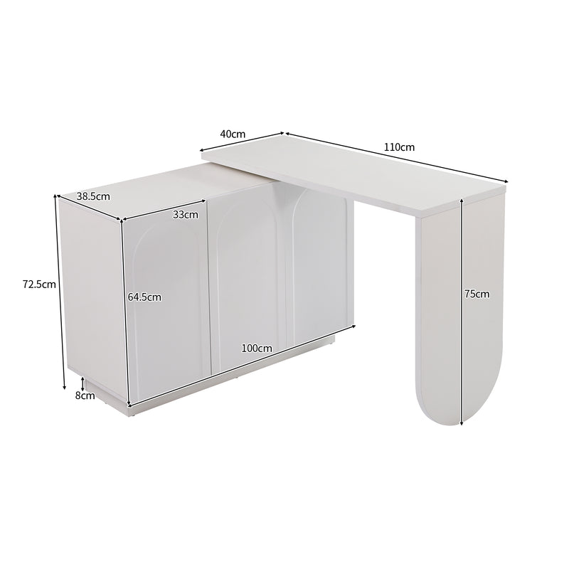 Drehbarer L - förmiger Eck - Schreibtisch mit Schrank - YB - LY316604AAA - 3 - yorbiy.com