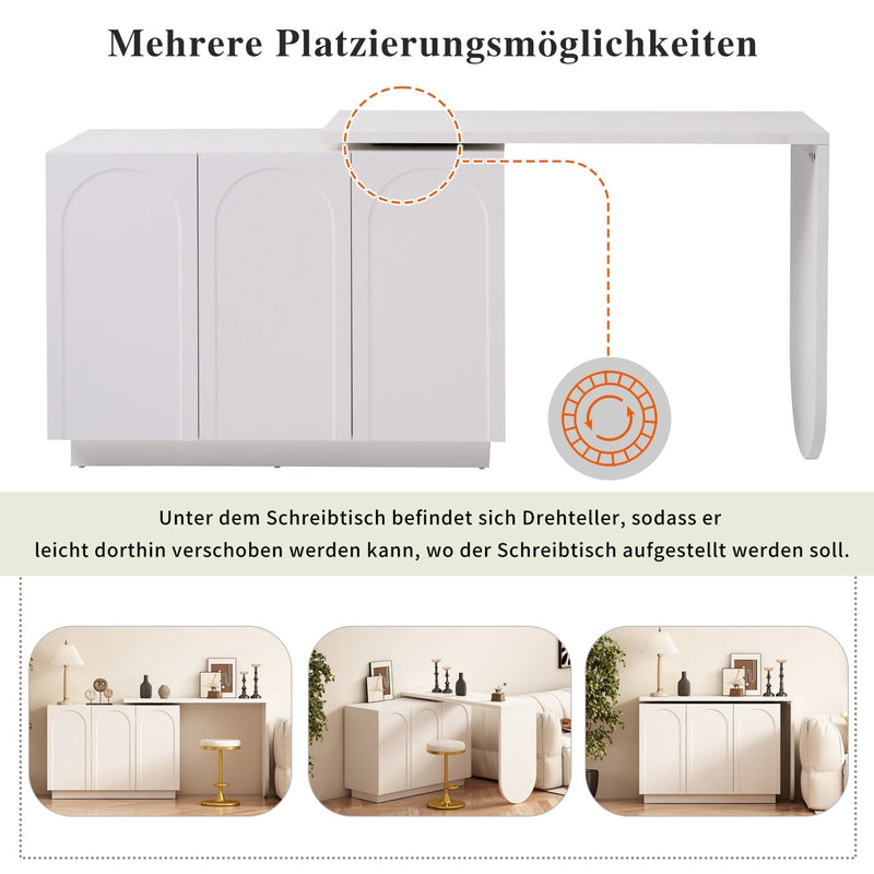 Drehbarer L - förmiger Eck - Schreibtisch mit Schrank - YB - LY316604AAA - 4 - yorbiy.com