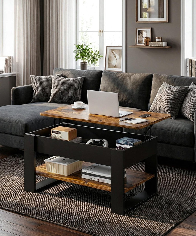 Yorbay Couchtisch mit Lift - Top, Stauraum & Ablage - YW005-D072 - 2 - yorbiy.com