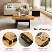 Yorbay LED Couchtisch 2er-Set modular mit 2 Schubladen - YW024-D094 - 8 - yorbiy.com