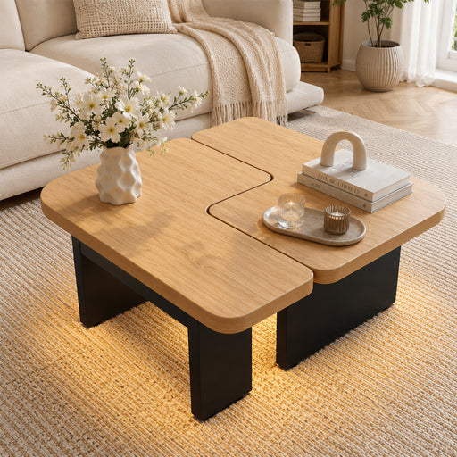 Yorbay LED Couchtisch 2er-Set modular mit 2 Schubladen - YW024-D094 - 2 - yorbiy.com