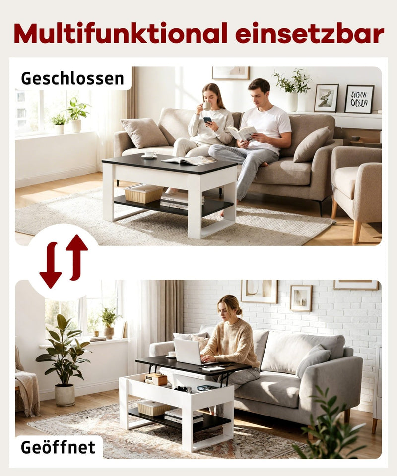 Yorbay Couchtisch mit Lift - Top, Stauraum & Ablage - YW005-D072 - 16 - yorbiy.com