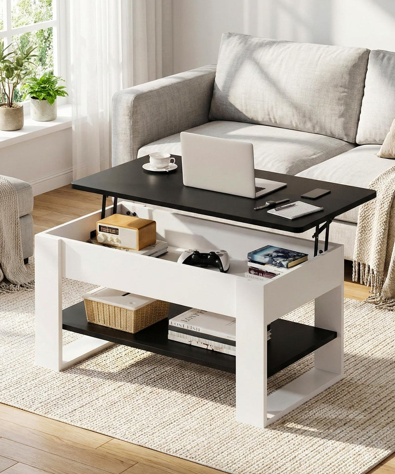 Yorbay Couchtisch mit Lift - Top, Stauraum & Ablage - YW005-D072 - 17 - yorbiy.com