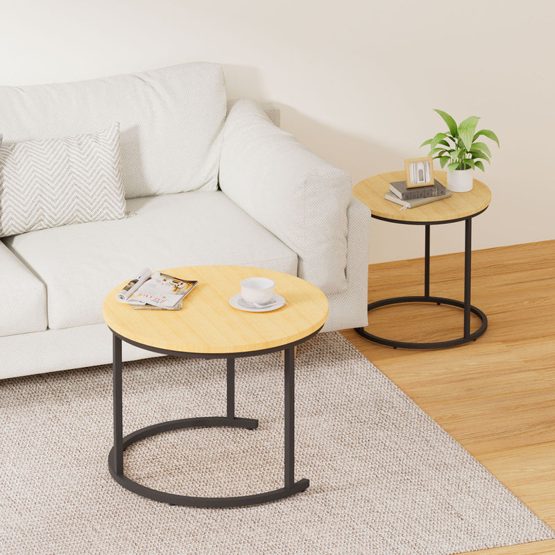 Yorbay 2er - Set Couchtische Rund im Industrie - Design - YB105 - T074 - 10 - yorbiy.com