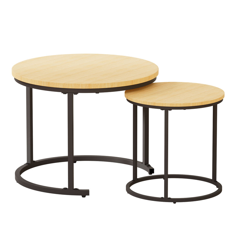 Yorbay 2er - Set Couchtische Rund im Industrie - Design - YB105 - T074 - 1 - yorbiy.com
