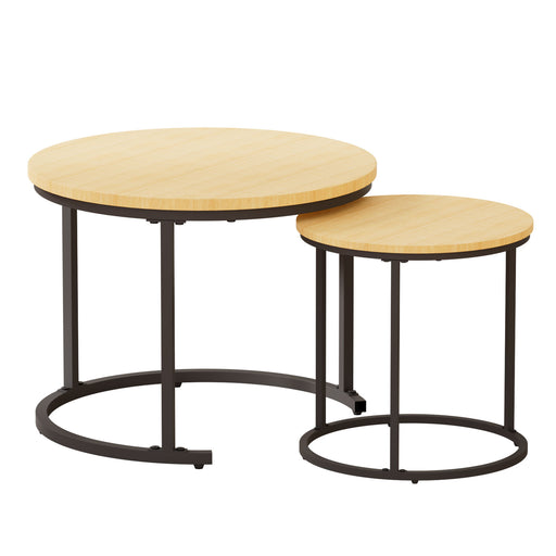 Yorbay 2er - Set Couchtische Rund im Industrie - Design - YB105 - T074 - 1 - yorbiy.com