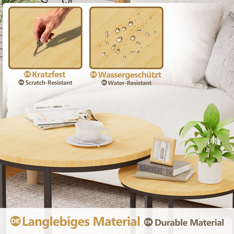 Yorbay 2er - Set Couchtische Rund im Industrie - Design - YB105 - T074 - 6 - yorbiy.com