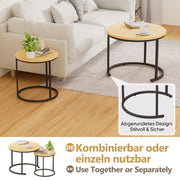 Yorbay 2er - Set Couchtische Rund im Industrie - Design - YB105 - T074 - 7 - yorbiy.com