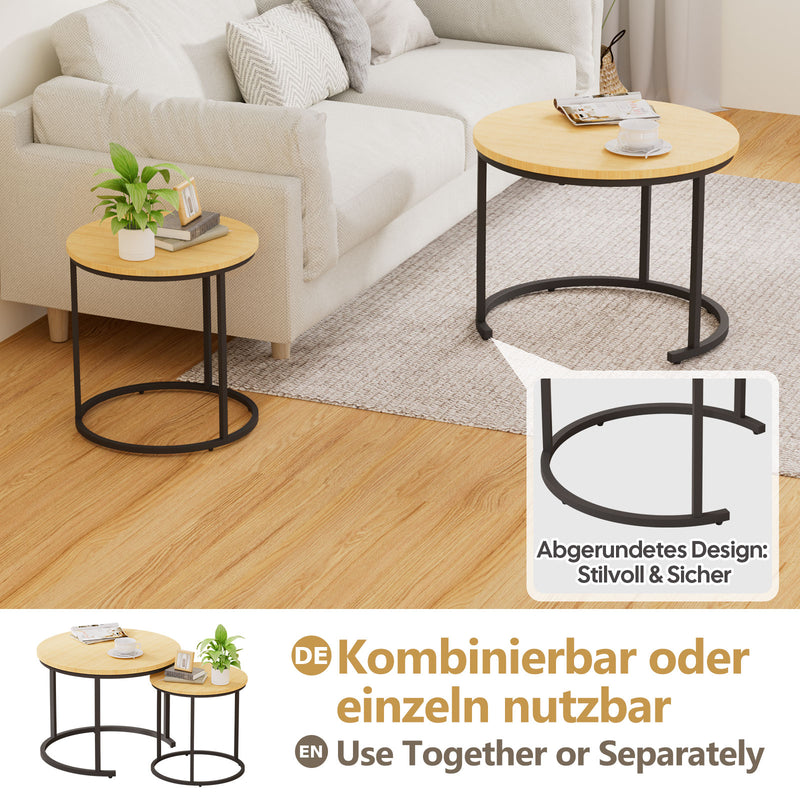 Yorbay 2er - Set Couchtische Rund im Industrie - Design - YB105 - T074 - 7 - yorbiy.com
