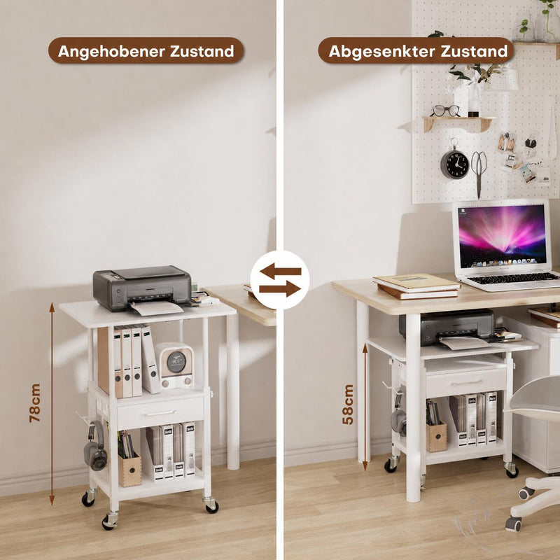 Yorbay Druckerständer mit Rollen höhenverstellbar 56–78 cm - YS035-T121 - 16 - yorbiy.com