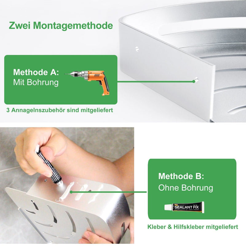 Yorbay 3 Stücke Duschregal aus Aluminium, ohne Bohren zu montieren - F06 - 3 - yorbiy.com