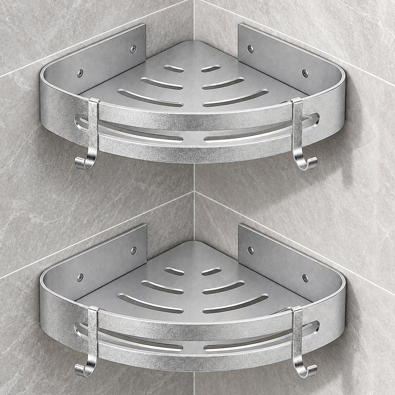 Yorbay 2 Stücke Duschregal aus Aluminium, ohne Bohren zu montieren