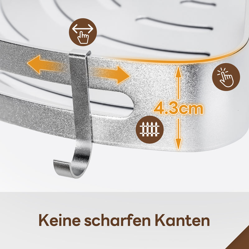 Yorbay 2 Stücke Duschregal aus Aluminium, ohne Bohren zu montieren