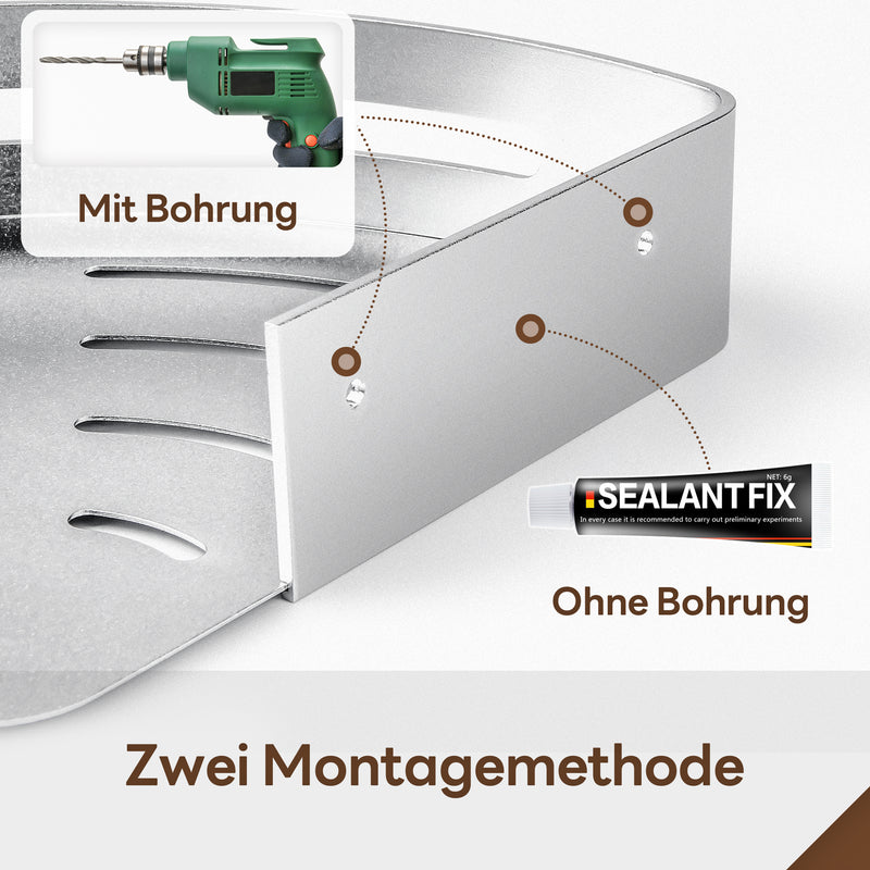 Yorbay 2 Stücke Duschregal aus Aluminium, ohne Bohren zu montieren
