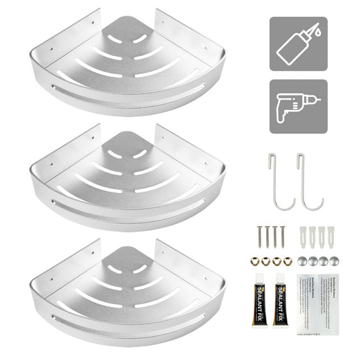 Yorbay 3 Stücke Duschregal aus Aluminium, ohne Bohren zu montieren - F06 - 1 - yorbiy.com
