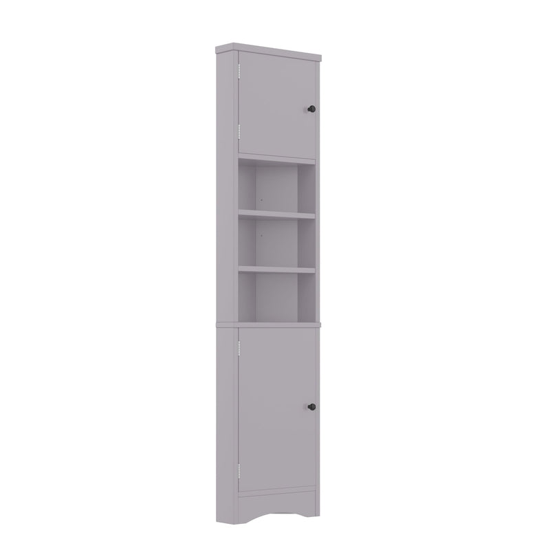 Dreieckiger Badezimmerschrank mit verstellbaren Ablageböden, 37 x 24,5 x 170 cm - YB - N877P296997E - 9 - yorbiy.com