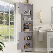 Dreieckiger Badezimmerschrank mit verstellbaren Ablageböden, 37 x 24,5 x 170 cm - YB - N877P296997E - 10 - yorbiy.com