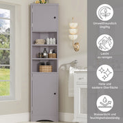 Dreieckiger Badezimmerschrank mit verstellbaren Ablageböden, 37 x 24,5 x 170 cm - YB - N877P296997E - 14 - yorbiy.com