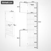 Dreieckiger Badezimmerschrank mit verstellbaren Ablageböden, 37 x 24,5 x 170 cm - YB - N877P296997K - 3 - yorbiy.com