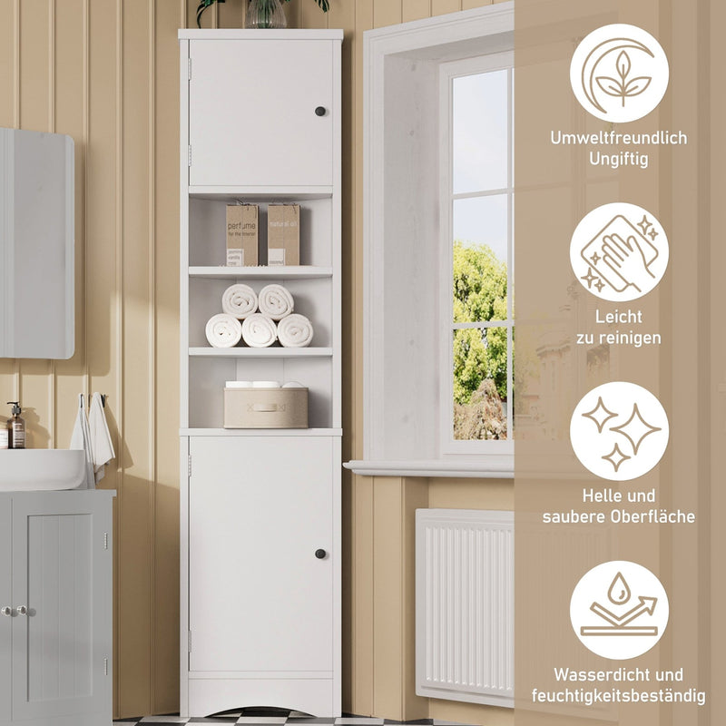 Dreieckiger Badezimmerschrank mit verstellbaren Ablageböden, 37 x 24,5 x 170 cm - YB - N877P296997K - 6 - yorbiy.com