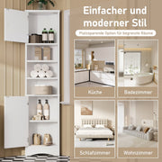 Dreieckiger Badezimmerschrank mit verstellbaren Ablageböden, 37 x 24,5 x 170 cm - YB - N877P296997K - 7 - yorbiy.com