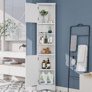 Dreieckiger Badezimmerschrank mit verstellbaren Ablageböden, 37 x 24,5 x 170 cm - YB - N877P296997K - 8 - yorbiy.com