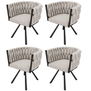 Leinen - Esszimmerstuhl, 360 - Grad drehbar, 2er Set / 4er Set / 6er Set - YB - N634P198449E - 4 - 8 - yorbiy.com