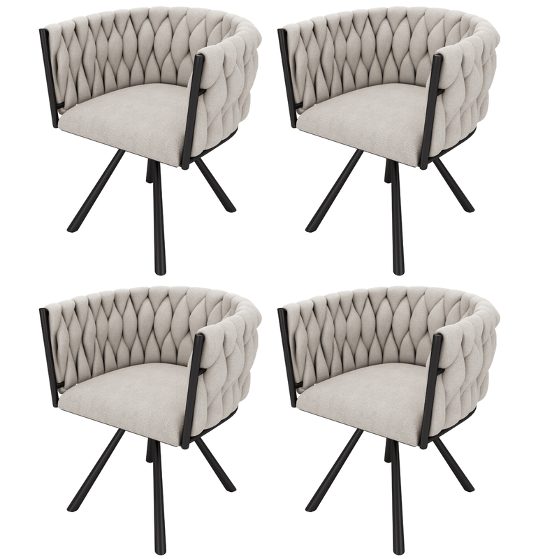 Leinen - Esszimmerstuhl, 360 - Grad drehbar, 2er Set / 4er Set / 6er Set - YB - N634P198449E - 4 - 8 - yorbiy.com