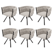 Leinen - Esszimmerstuhl, 360 - Grad drehbar, 2er Set / 4er Set / 6er Set - YB - N634P198449E - 6 - 9 - yorbiy.com