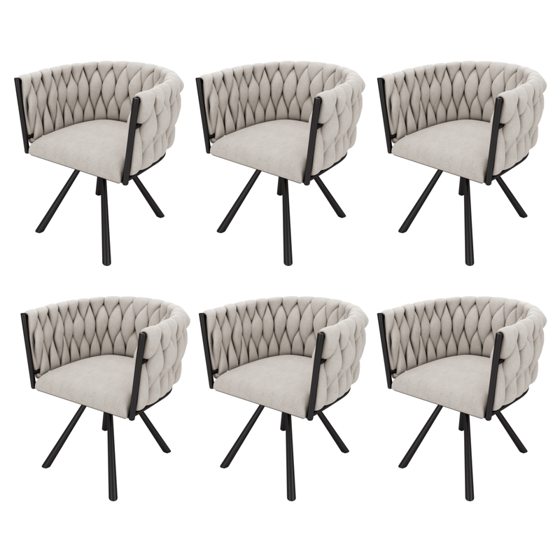 Leinen - Esszimmerstuhl, 360 - Grad drehbar, 2er Set / 4er Set / 6er Set - YB - N634P198449E - 6 - 9 - yorbiy.com