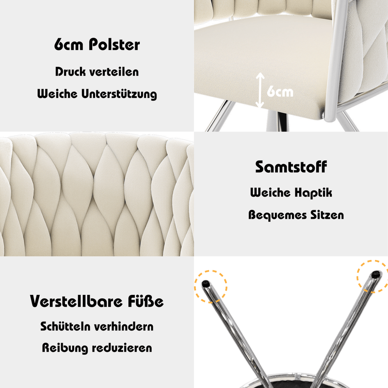 Esszimmerstuhl 360 - Grad drehbar, 2er / 4er / 6er Set - YB - N634P205010B - 5 - yorbiy.com