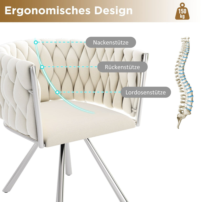 Esszimmerstuhl 360 - Grad drehbar, 2er / 4er / 6er Set - YB - N634P205010B - 4 - yorbiy.com