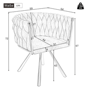 Samt - Esszimmerstuhl, 360 - Grad drehbar, 2er Set / 4er Set / 6er Set - YB - N634P215344B - 23 - yorbiy.com