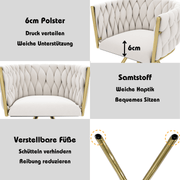 Samt - Esszimmerstuhl, 360 - Grad drehbar, 2er Set / 4er Set / 6er Set - YB - N634P215344B - 24 - yorbiy.com