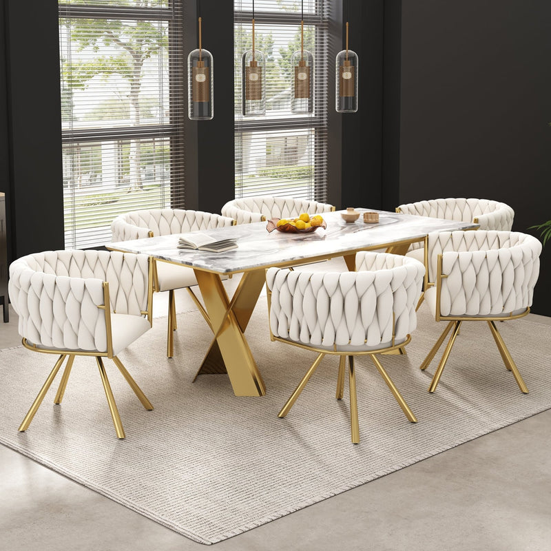Esszimmerstuhl 360 - Grad drehbar, 2er / 4er / 6er Set - YB - N634P215344B - 26 - yorbiy.com