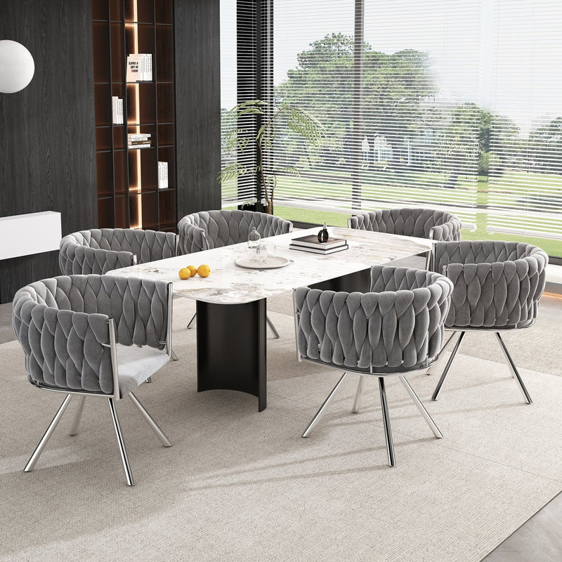 Esszimmerstuhl 360 - Grad drehbar, 2er / 4er / 6er Set - YB - N634P205010G - 4 - 19 - yorbiy.com