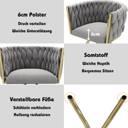 Samt - Esszimmerstuhl, 360 - Grad drehbar, 2er Set / 4er Set / 6er Set - YB - N634P215344G - 33 - yorbiy.com