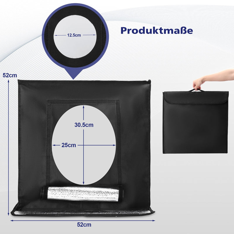 Yorbay Fotobox 52 x 52 x 52 cm mit dimmbarer LED - F208 - 5 - yorbiy.com