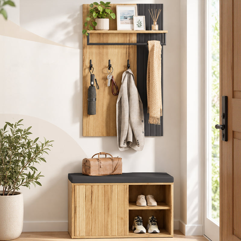 Yorbay Garderoben Set mit Sitzbank für den Flur - YW025-D095 - 2 - yorbiy.com