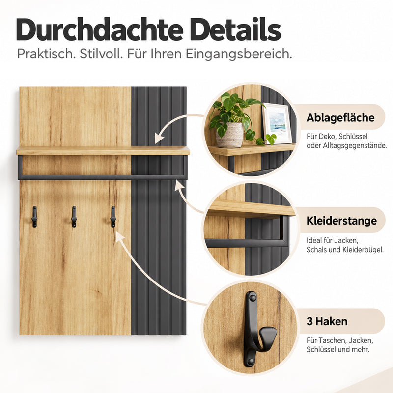 Yorbay Garderoben Set mit Sitzbank für den Flur - YW025-D095 - 5 - yorbiy.com