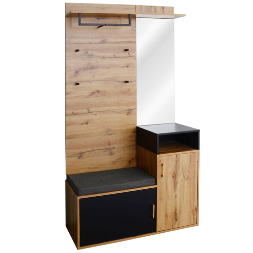 Garderoben - Set mit Spiegel, Schuhbank und Kleiderstange - YB - WF304067068SAA - 1 - yorbiy.com