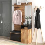 Garderoben - Set mit Spiegel, Schuhbank und Kleiderstange - YB - WF304067068SAA - 8 - yorbiy.com