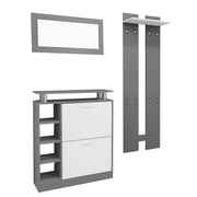 4 - teiliges Garderoben - Set mit Spiegel, Schuhschrank & Wandpaneelen - YB - PD170652653Z - 1 - yorbiy.com