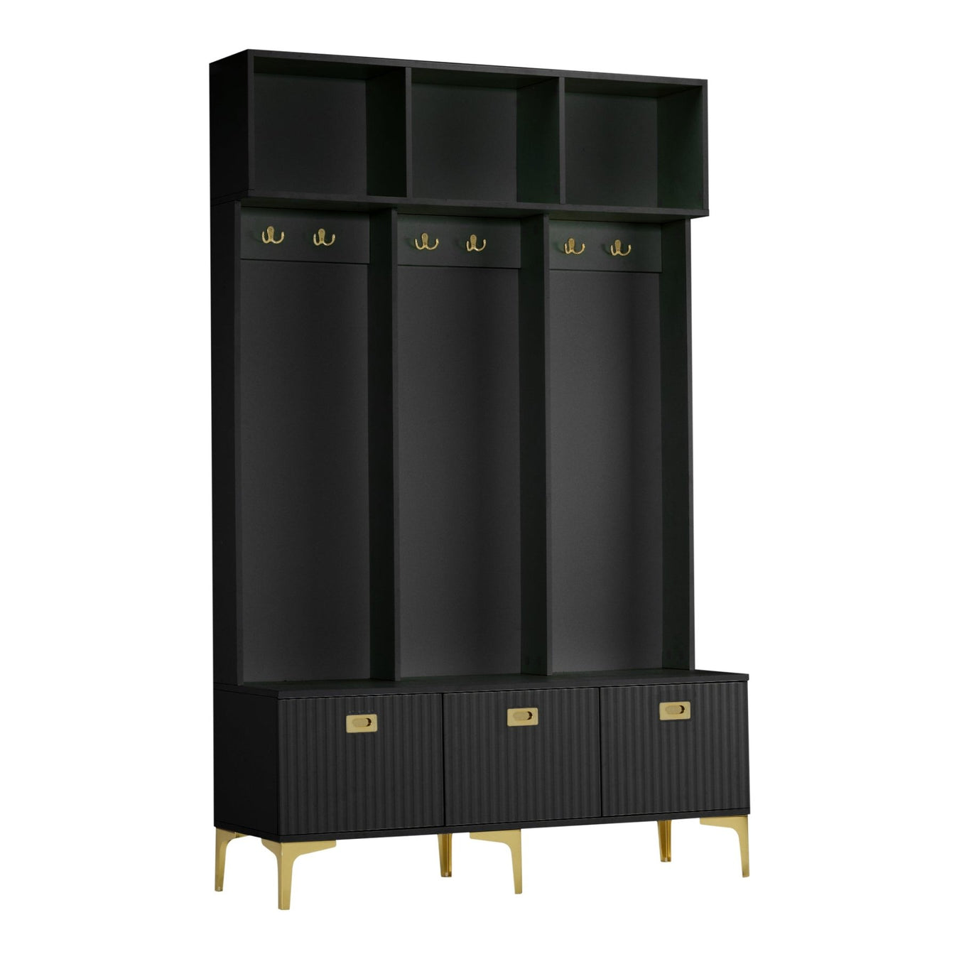 Garderoben - Set mit Bank, Haken & Stauraum - YB - N657P23810910S - 1 - yorbiy.com