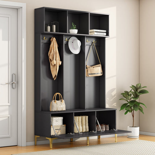Garderoben - Set mit Bank, Haken & Stauraum - YB - N657P23810910S - 2 - yorbiy.com