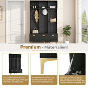 Garderoben - Set mit Bank, Haken & Stauraum - YB - N657P23810910S - 4 - yorbiy.com