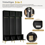 Garderoben - Set mit Bank, Haken & Stauraum - YB - N657P23810910S - 5 - yorbiy.com