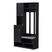 Garderoben - Set mit Sitzbank, Schubladen, Kleiderhaken und Lochwand - YB - N657P29427071S - 12 - yorbiy.com