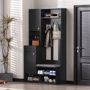 Garderoben - Set mit Sitzbank, Schubladen, Kleiderhaken und Lochwand - YB - N657P29427071S - 22 - yorbiy.com